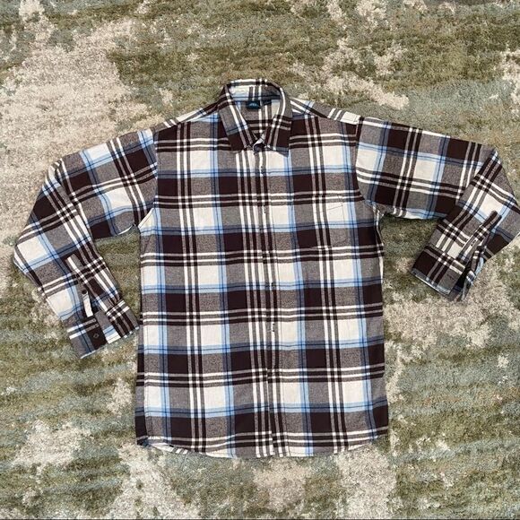 91. Mens size L Burnside long sleeve button down gently used - Picture 1 of 11